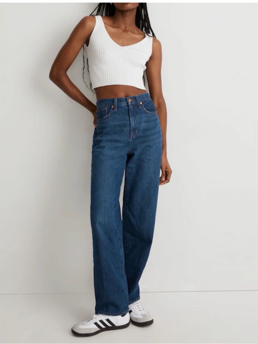 NWT Madewell High-Rise Baggy Straight Jeans in Medium Blue 25